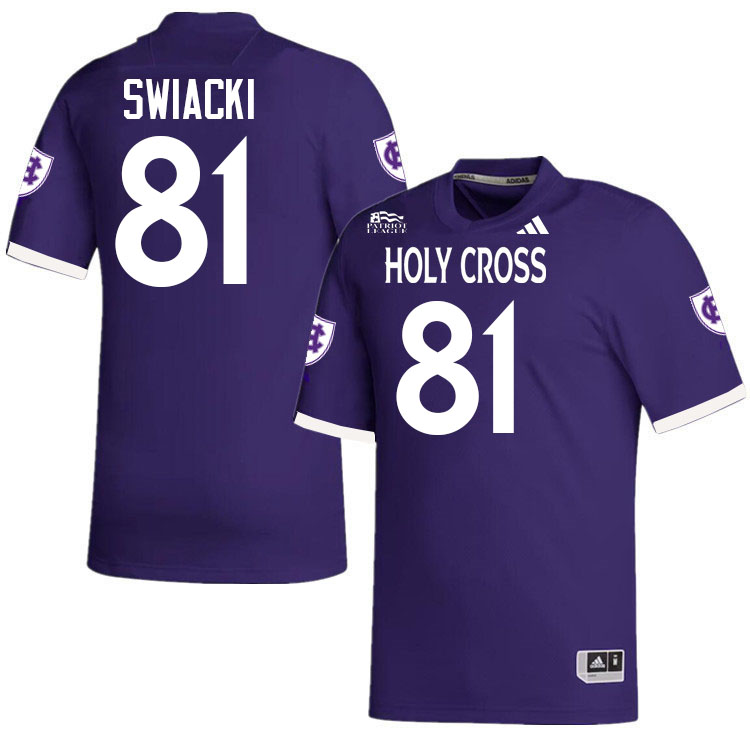 Holy Cross Crusaders #81 Bill Swiacki College Football Jerseys,Uniforms-Purple